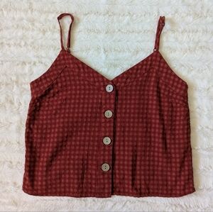 Red Spaghetti Strap Crop Camisole